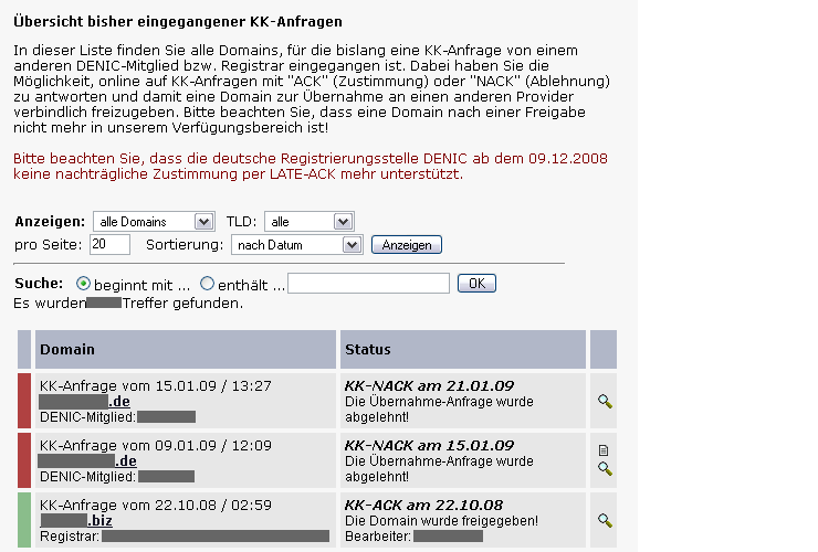 Übersicht und Verwaltung eingehender KK Anträge